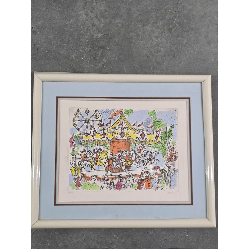 Charles Cobelle Signed & Numbered Lithograph "Carousel" Framed Art 67/400